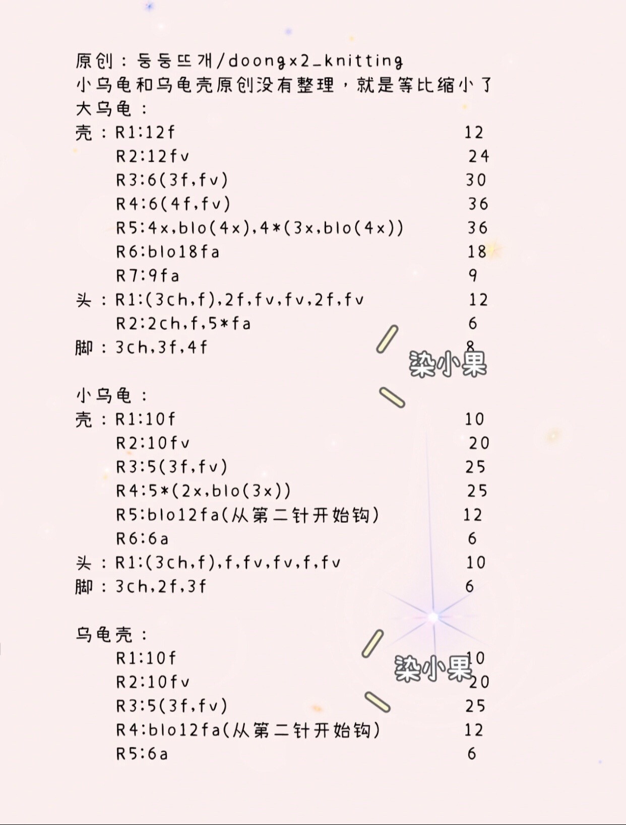 Crochet Turtle Amigurumi Pattern with Food Design Shells