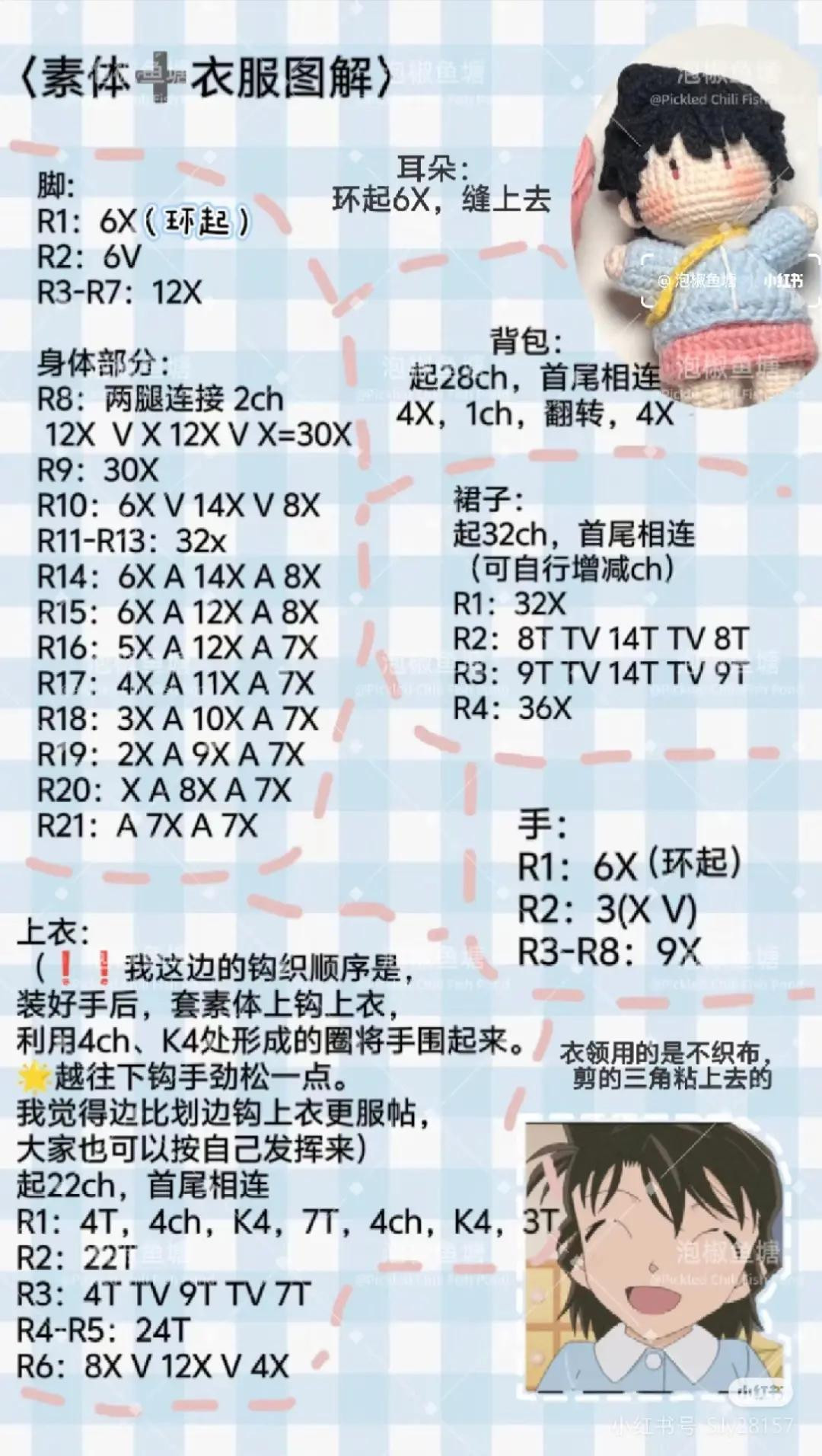 Crochet Tutorial: Cute Anime Boy Doll Pattern with Blue Jacket and Pink Skirt