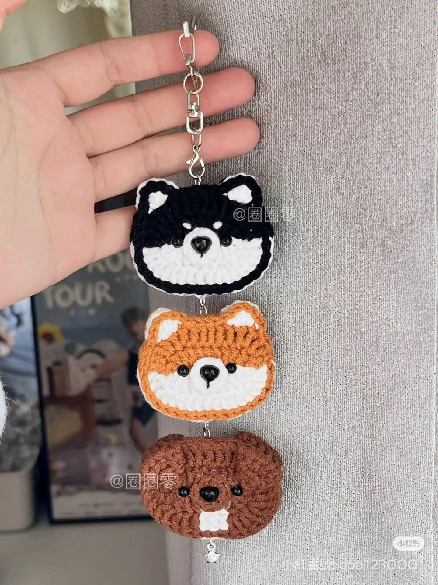 Crochet Tutorial: Cute Flat Shiba Inu Dog Face Keychain