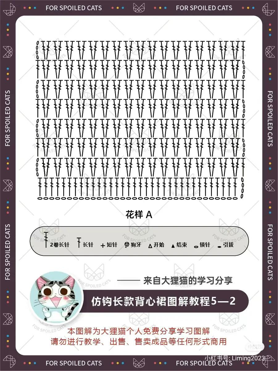 Crochet Tutorial for Long Sleeveless Dress with Tassels, Pattern A and B Charts