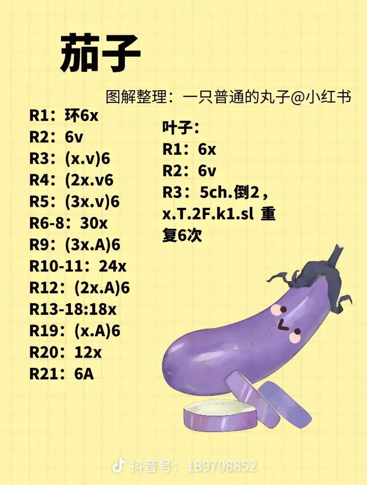 Crochet Vegetable Amigurumi Set Pattern: Tomato, Corn, Carrot, Eggplant, Scallion and Orange with Charts