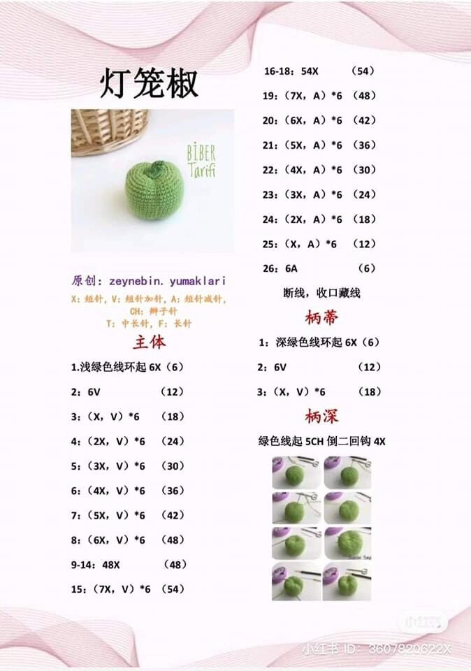 Crochet Vegetable Patterns: Avocado, Pepper, Cabbage, Cucumber, Onion