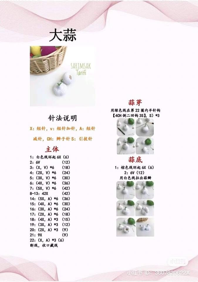 Crochet Vegetable Patterns: Avocado, Pepper, Cabbage, Cucumber, Onion