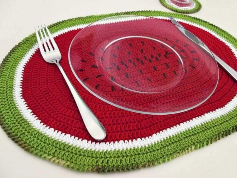 Crochet Watermelon Placemat Pattern Chart