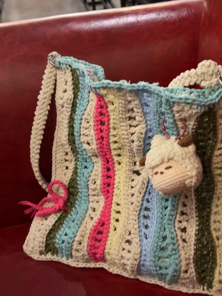 Crochet Wave Striped Tote Bag Pattern Chart