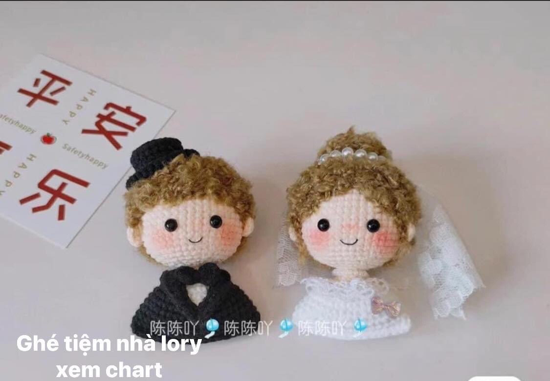 Crochet Wedding Couple Doll Chart: Western and Chinese Style Patterns