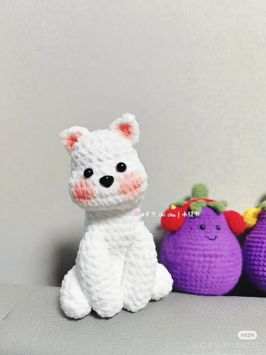 Crochet West Highland White Terrier Dog Amigurumi Pattern Chart