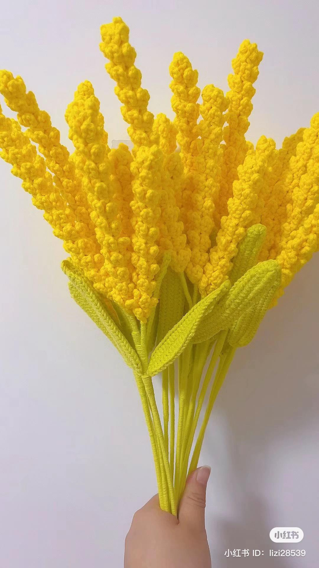 Crochet Wheat Ears Tutorial: Detailed Instructions for Short, Medium, and Long Stems with Leaves