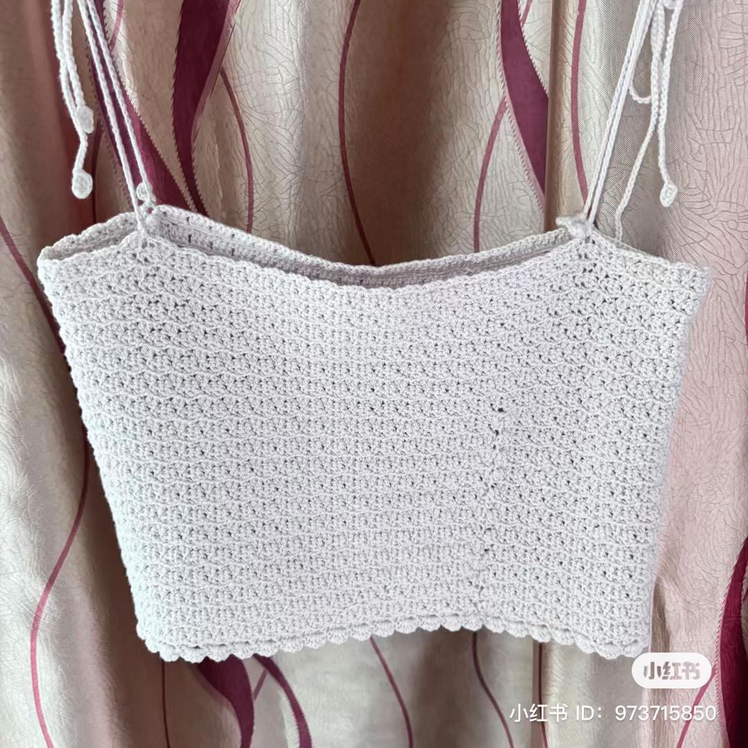 Crochet White Cropped Top Pattern with Lace-Up Back and Detailed Stitch Chart