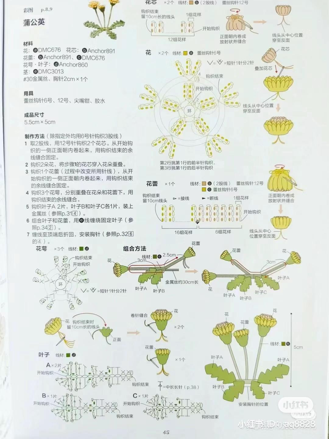 Crochet Wildflower Tote Bag with Dandelion Chart