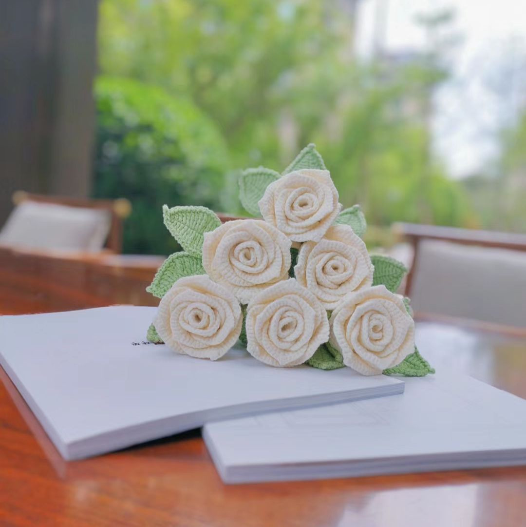 Crochet Wine Glass Rose Pattern Chart and Tutorial