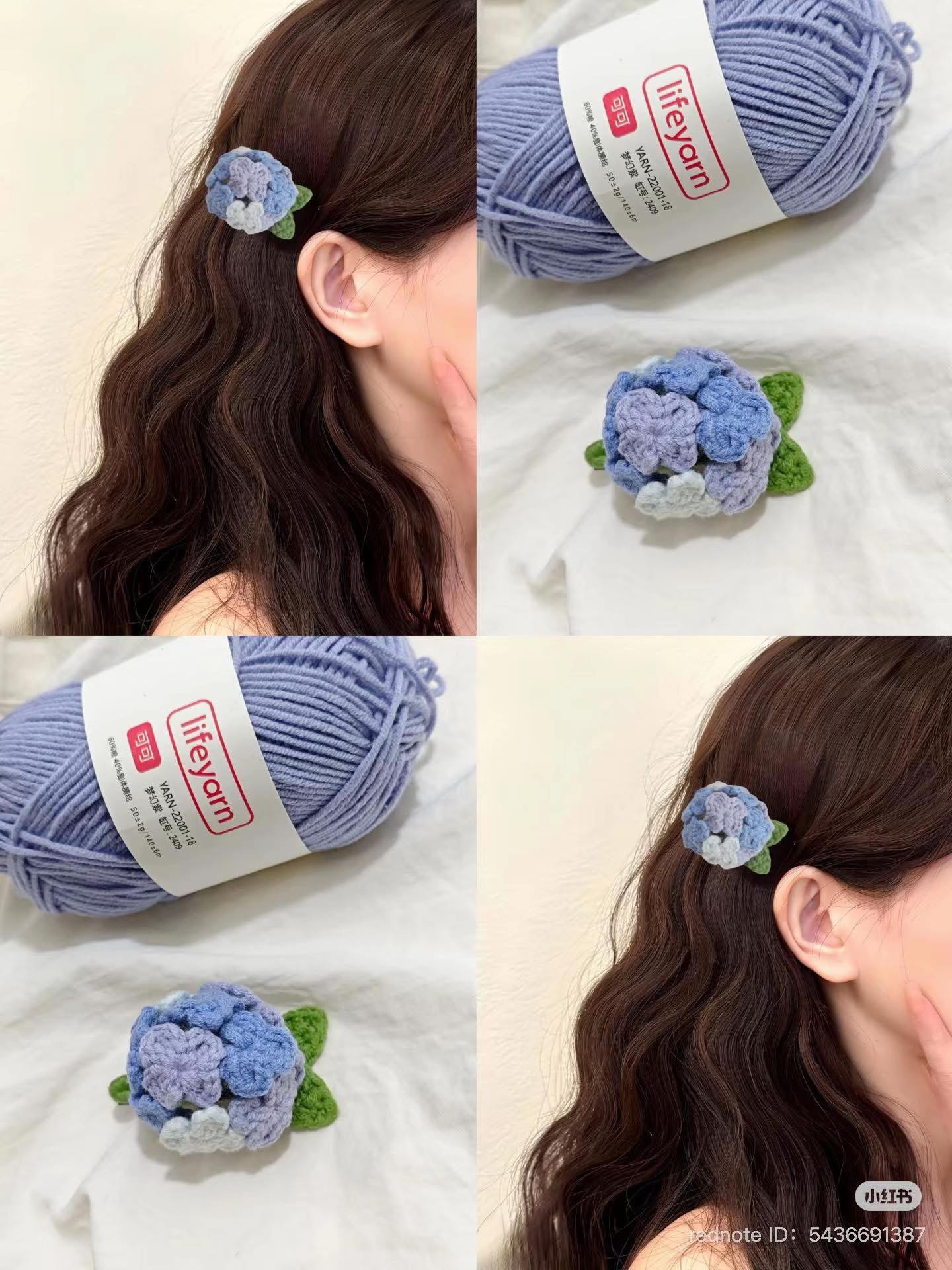 Crochet Wisteria and Hydrangea Hair Clip Tutorial