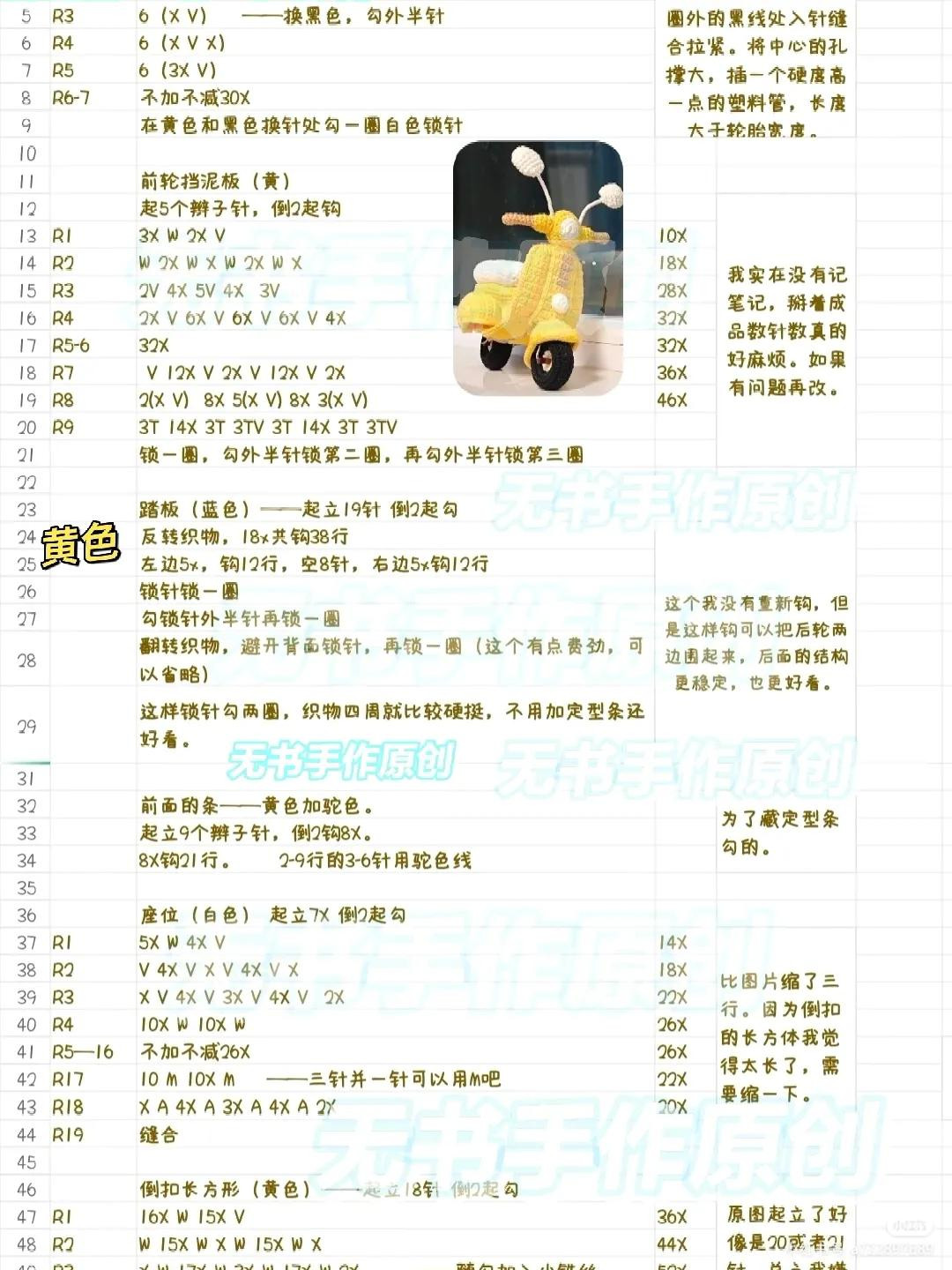 Crochet Yellow Scooter Amigurumi Pattern Tutorial