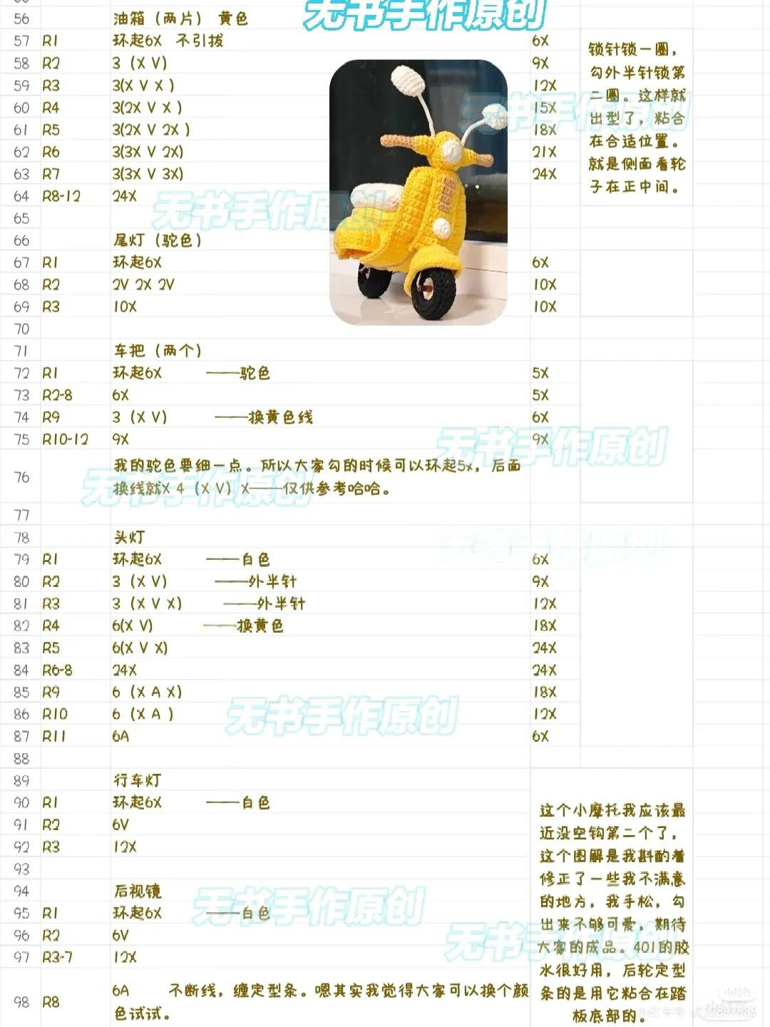 Crochet Yellow Scooter Amigurumi Pattern Tutorial