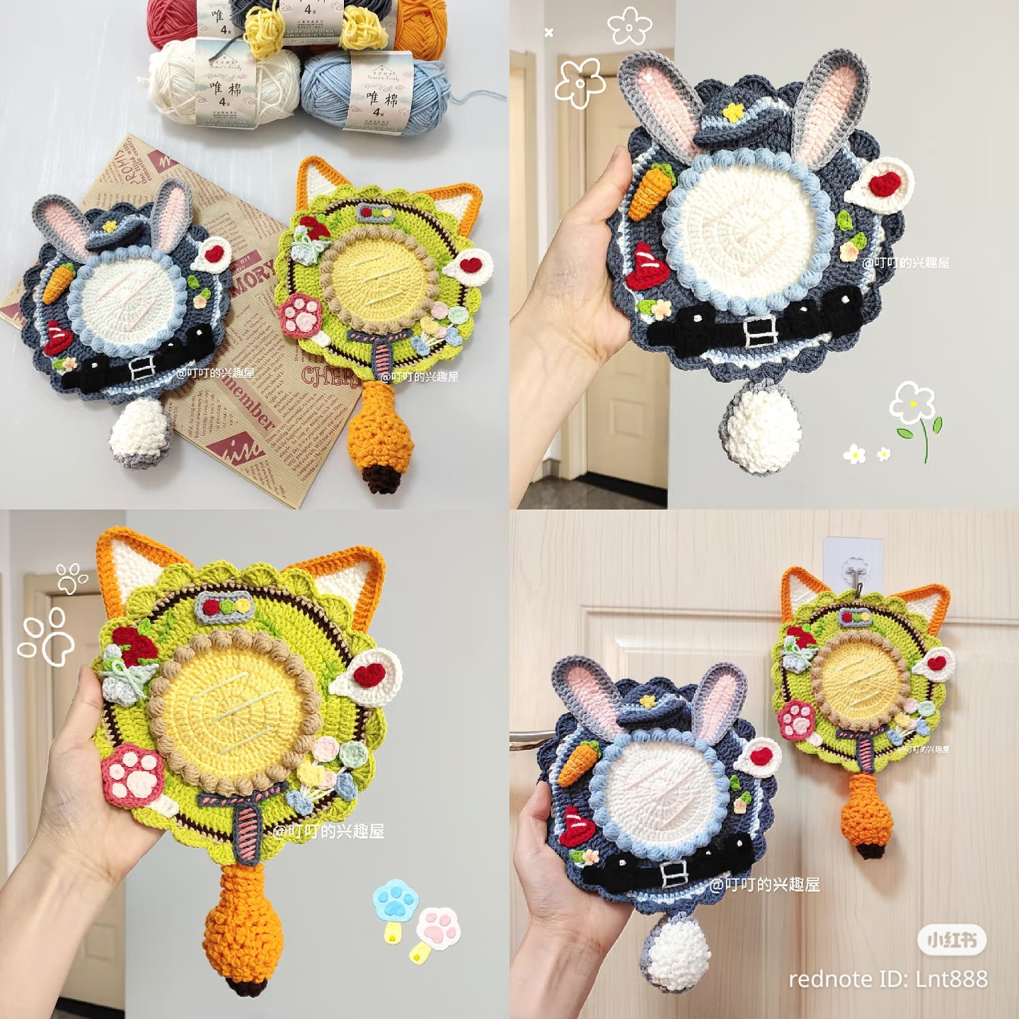 Crochet Zootopia Judy Hopps and Nick Wilde Coasters Pattern