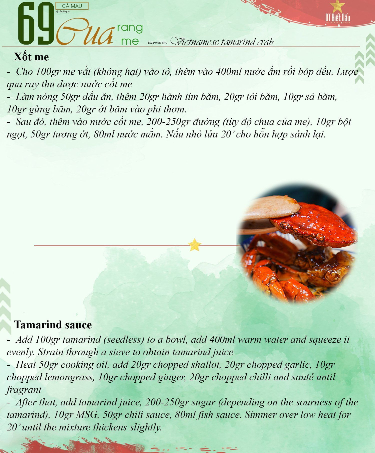 Cua rang me Cà Mau - Công thức nấu ăn truyền thống Việt Nam