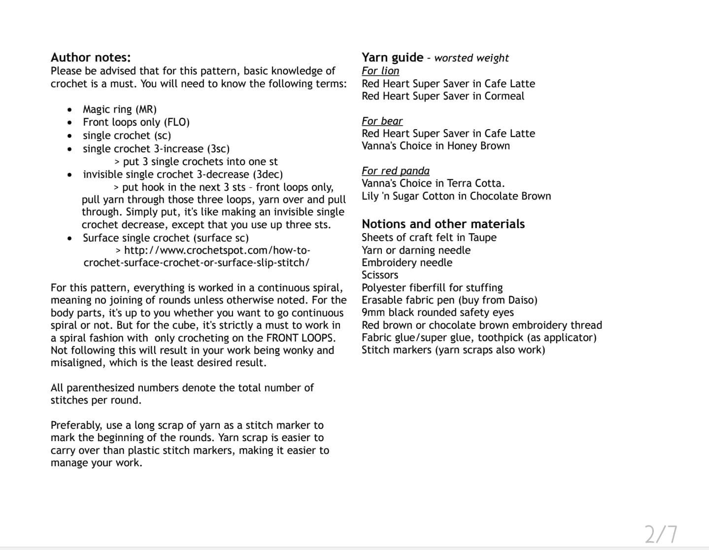 Cube Wild Animals Crochet Pattern: Lion, Bear, Red Panda