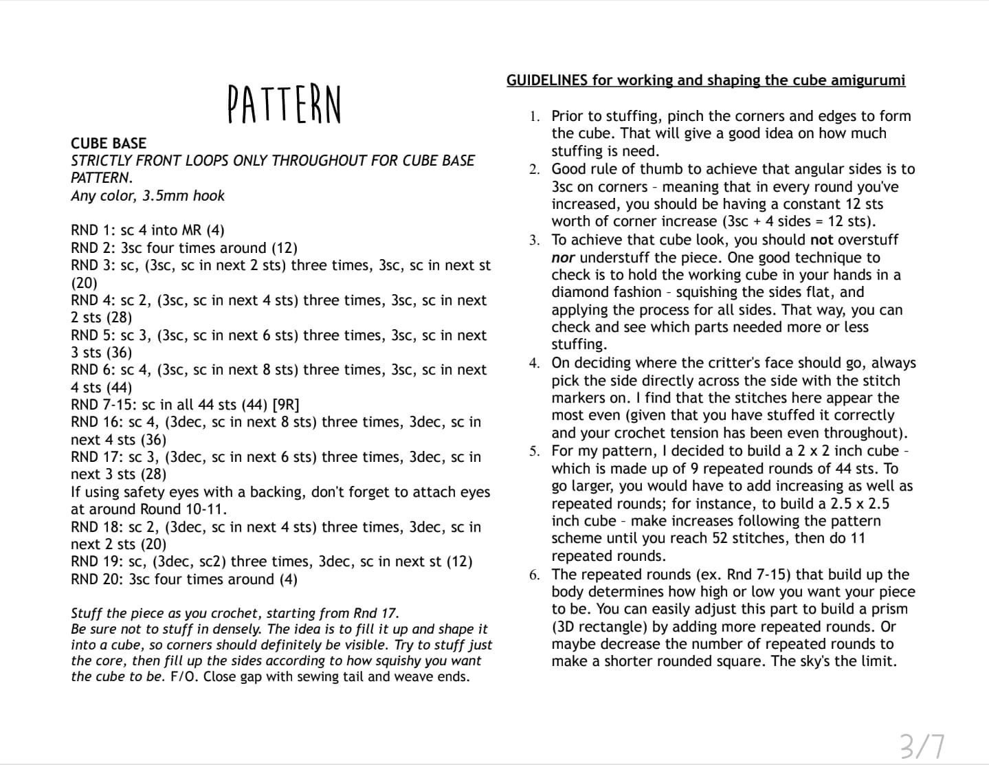 Cube Wild Animals Crochet Pattern: Lion, Bear, Red Panda