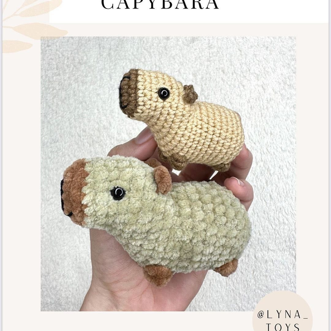 Cute Amigurumi Capybara Crochet Pattern with List of Materials and Instructions
