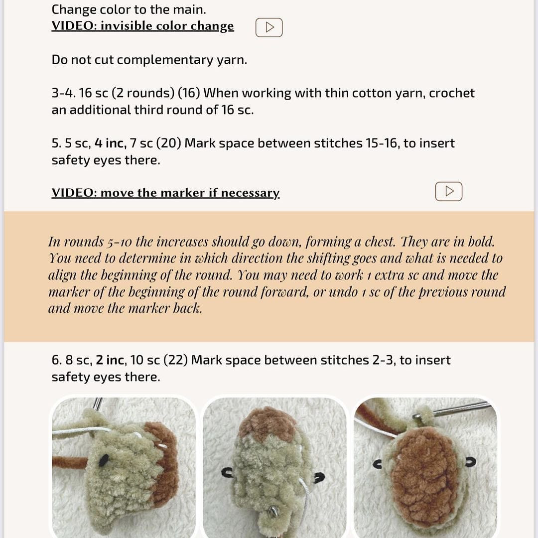 Cute Amigurumi Capybara Crochet Pattern with List of Materials and Instructions