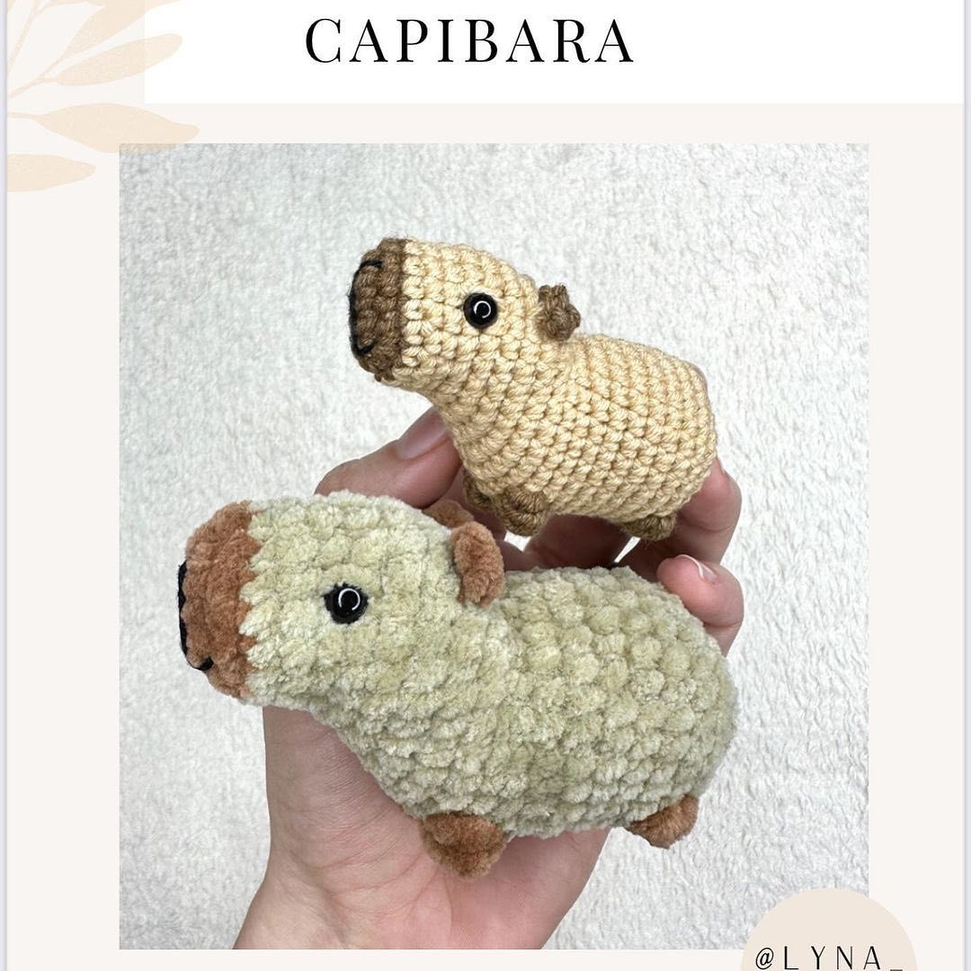 Cute Amigurumi Capybara Crochet Pattern with List of Materials and Instructions