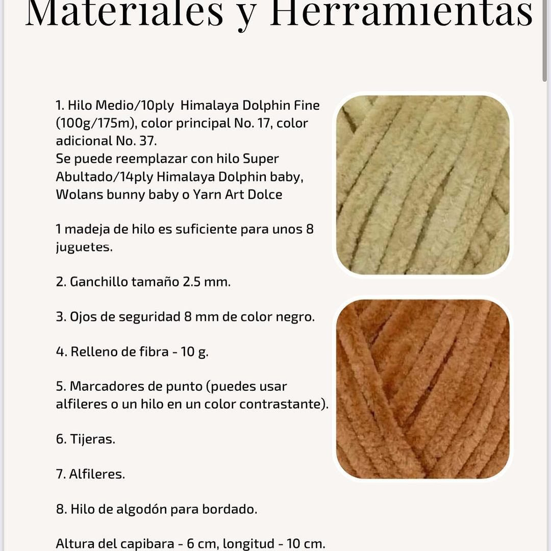 Cute Amigurumi Capybara Crochet Pattern with List of Materials and Instructions