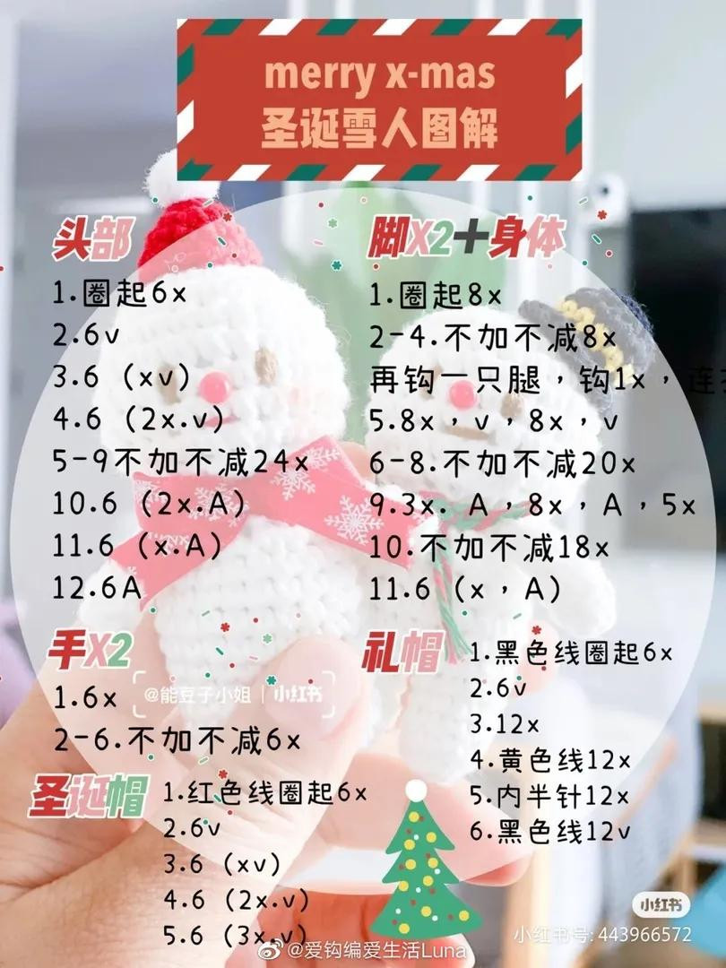 Cute Amigurumi Christmas Snowman Crochet Pattern