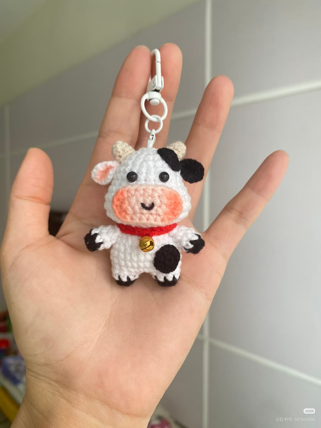 Cute Amigurumi Cow Keychain Pattern Chart