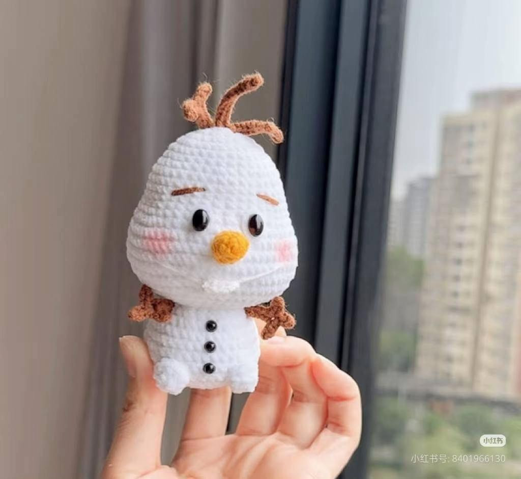 Cute Amigurumi Olaf Snowman Crochet Pattern Chart