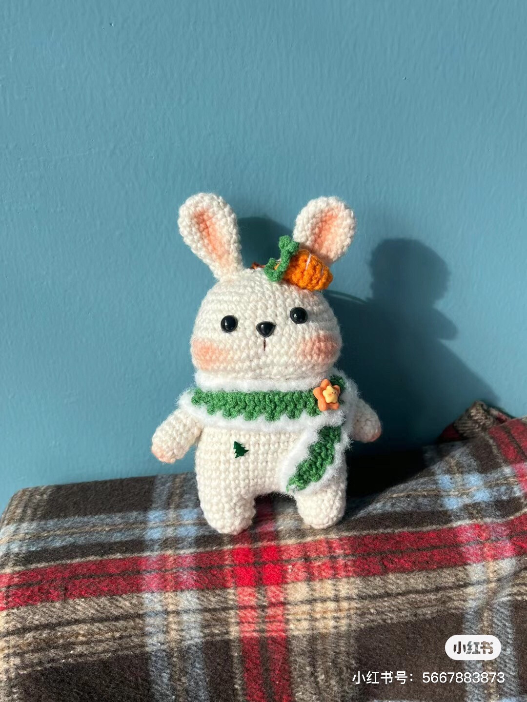 Cute Amigurumi Rabbit with Carrot and Green Scarf Pattern