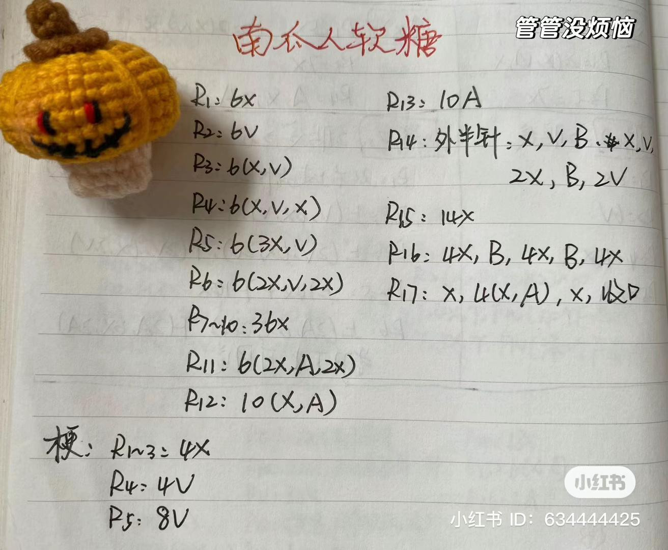 Cute Apple Hamster Crochet Pattern Chart with Step-by-Step Instructions