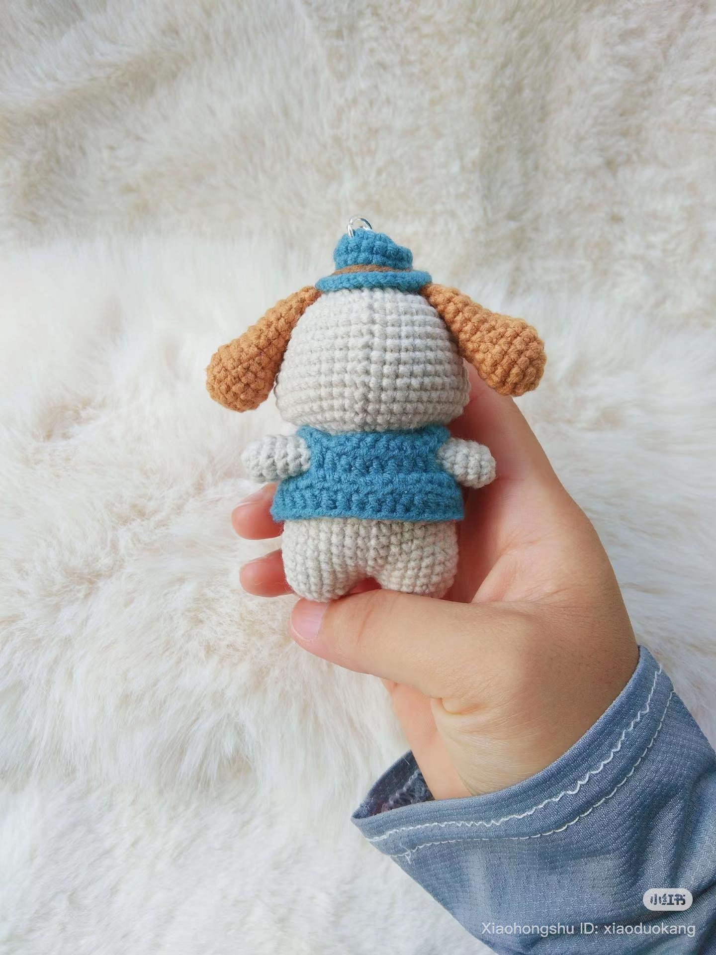 Cute Big Nose Puppy Amigurumi Keychain Pattern
