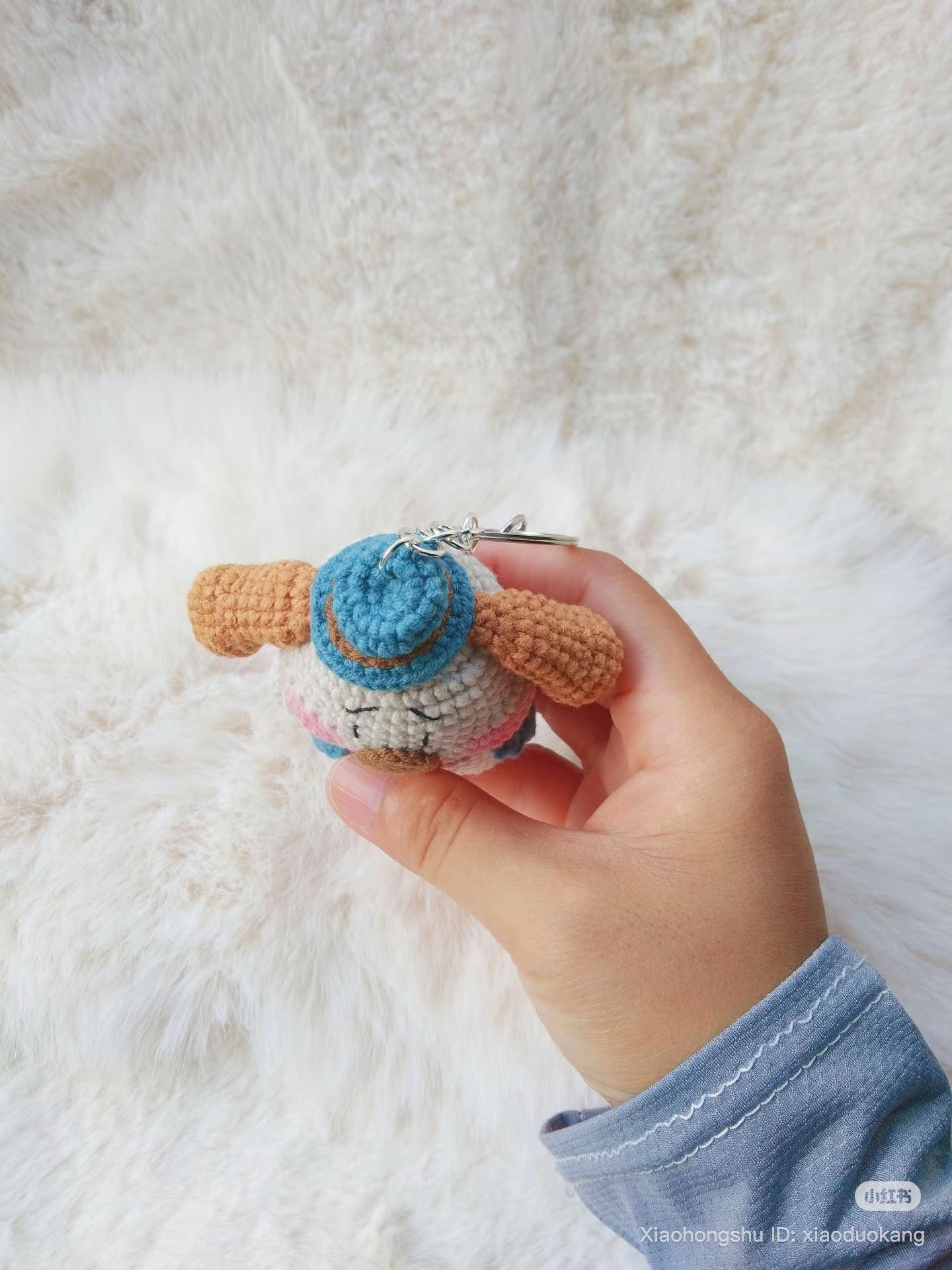 Cute Big Nose Puppy Amigurumi Keychain Pattern