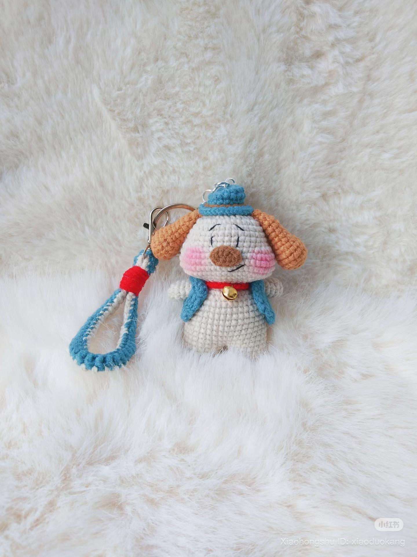 Cute Big Nose Puppy Amigurumi Keychain Pattern