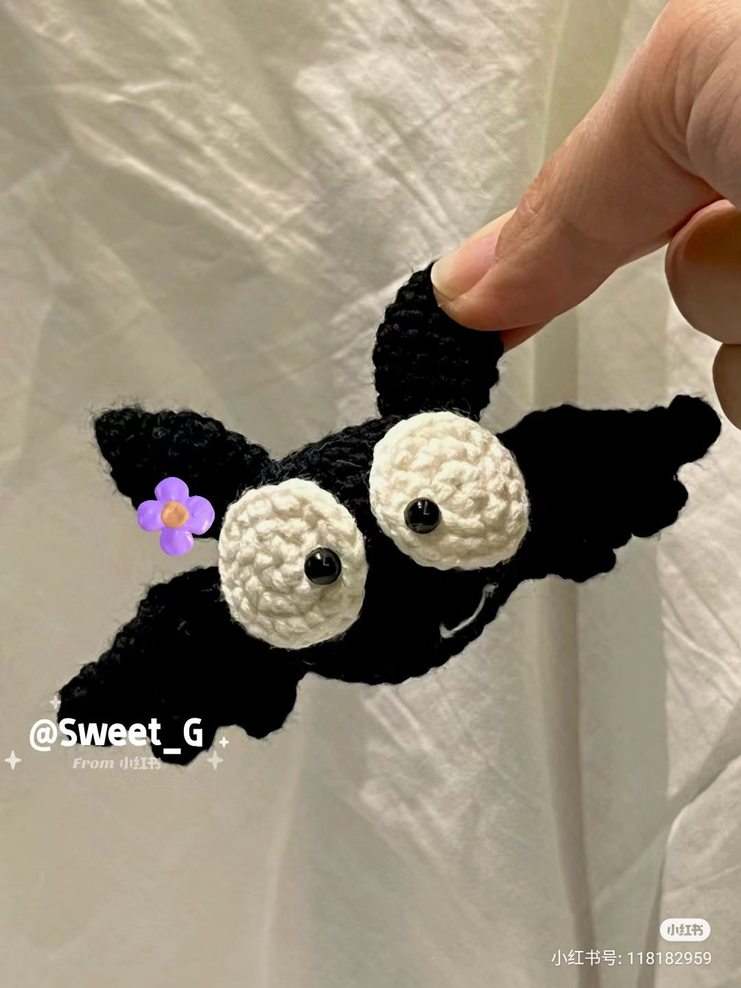 Cute Black Bat Amigurumi Crochet Pattern Chart