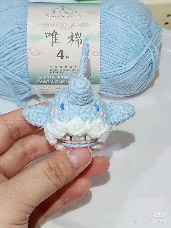 Cute Blue Crochet Shark Amigurumi Pattern and Tutorial