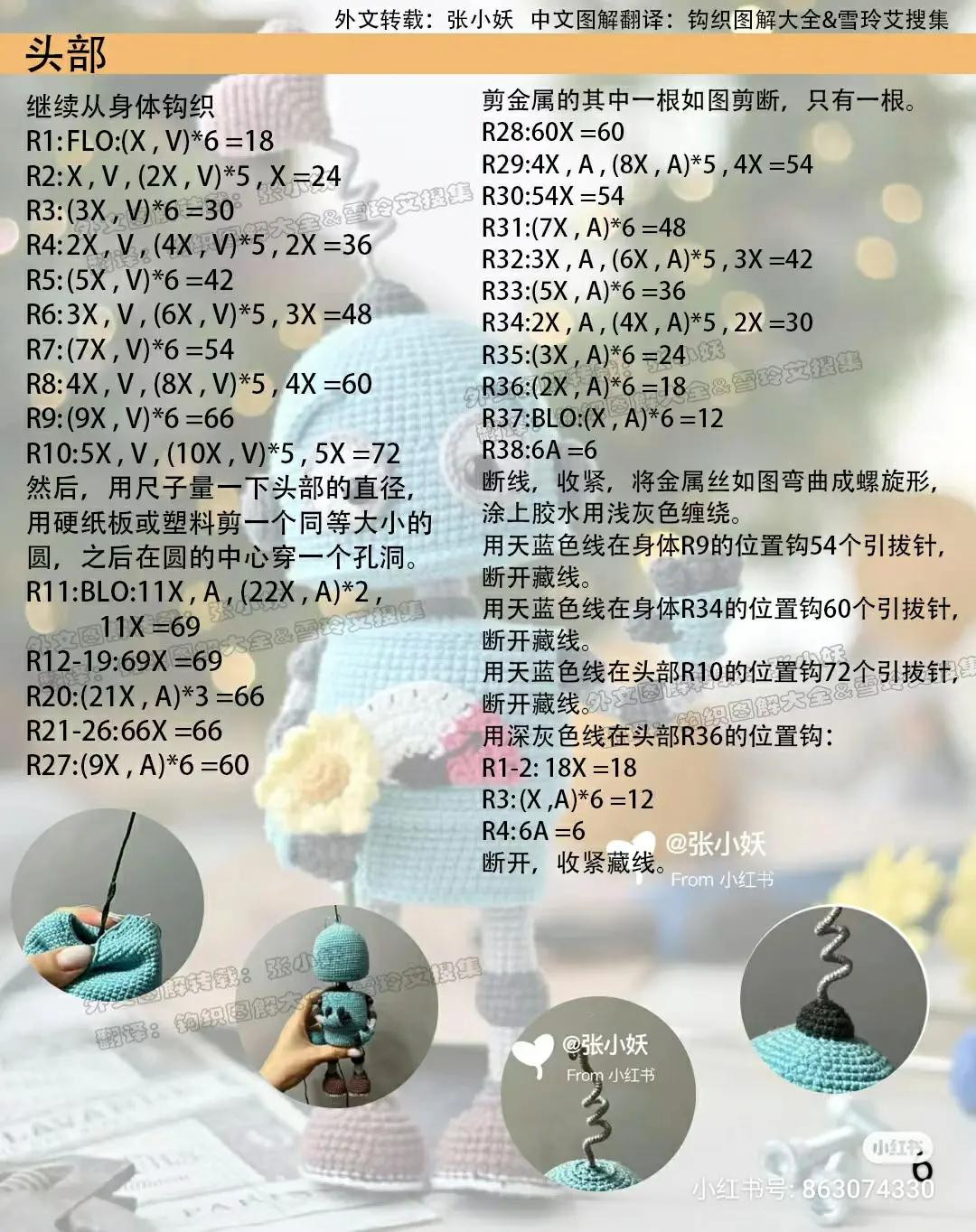 Cute Blue Robot Amigurumi Crochet Pattern with Arm and Leg Instructions