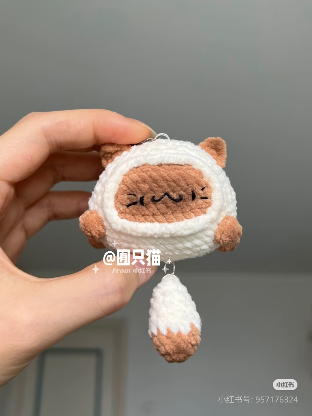 Cute Brown and White Crochet Bear Doll Pattern