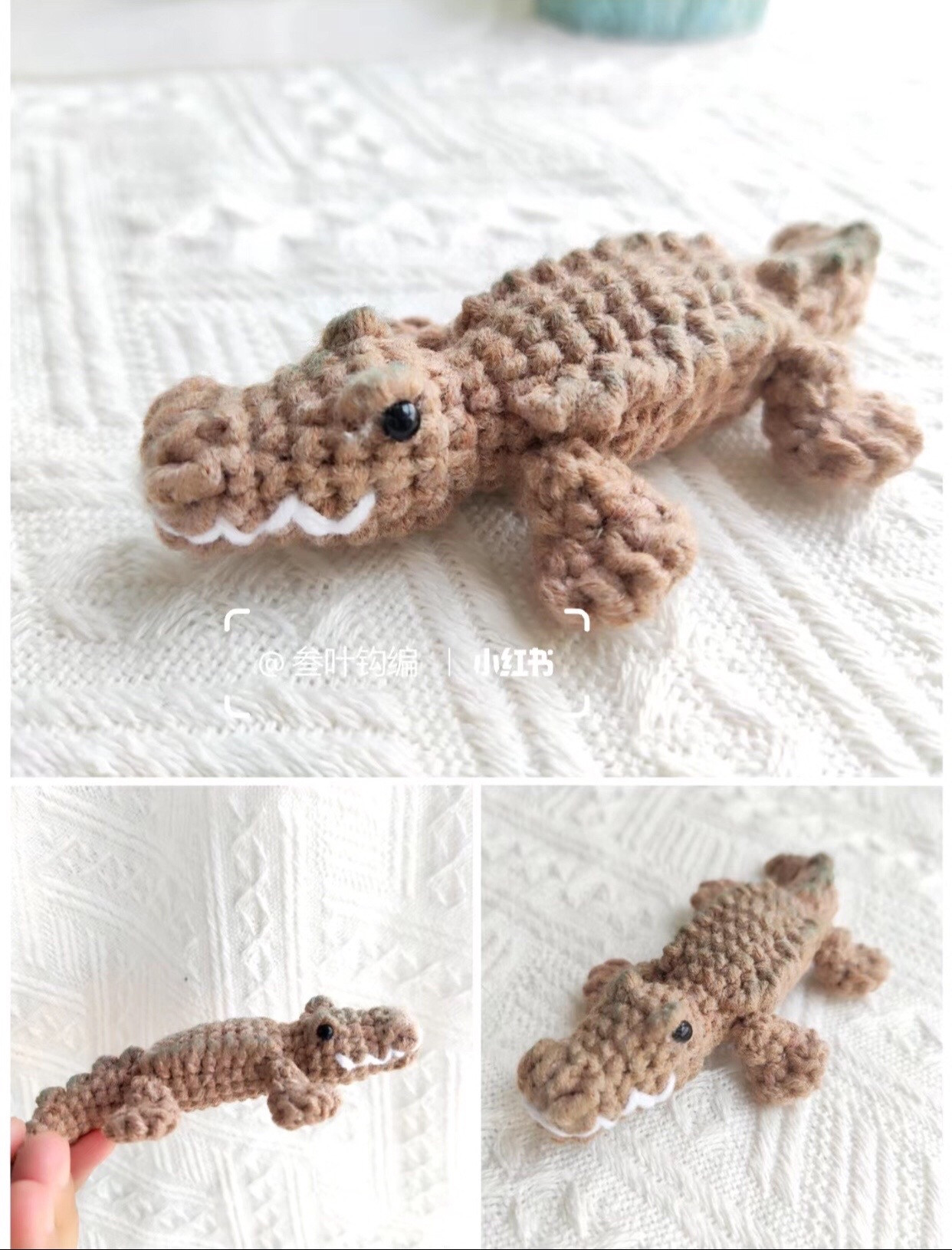 Cute Brown Crochet Alligator Amigurumi Pattern