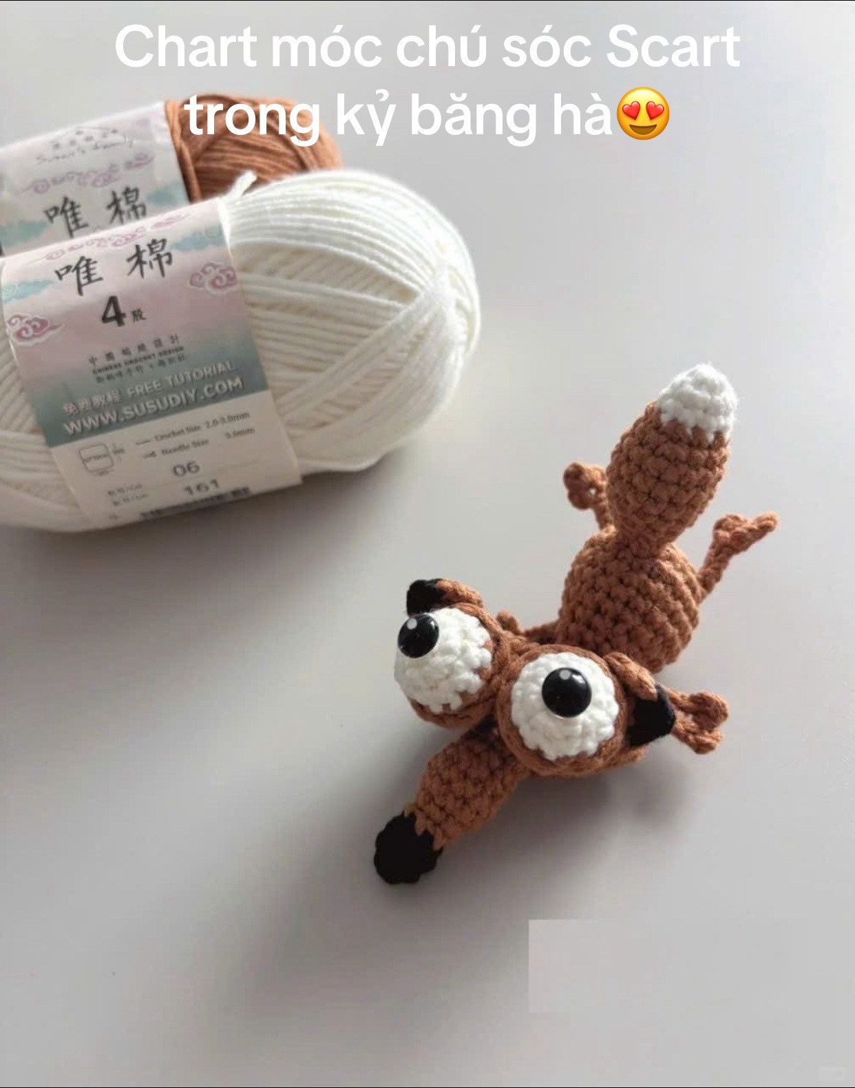Cute Brown Squirrel Amigurumi Crochet Chart