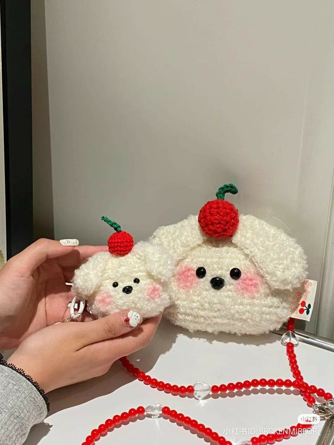 Cute Cherry Dog Crochet Coin Purse and Earphone Case Pattern