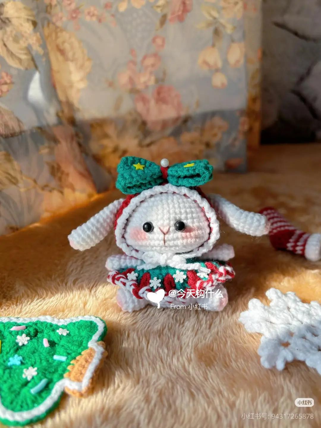 Cute Christmas Bunny Rabbit Amigurumi Crochet Pattern