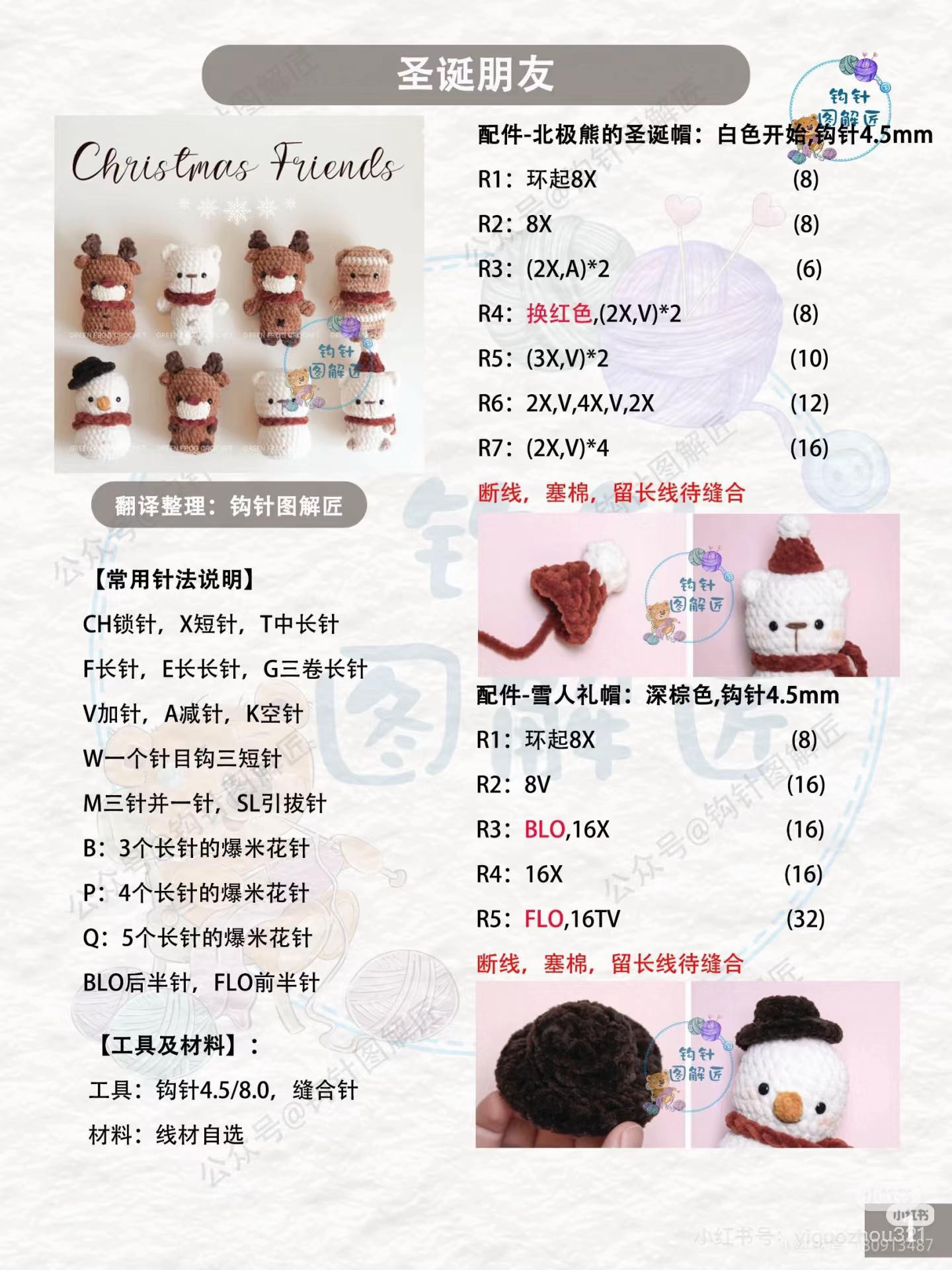 Cute Christmas Snowman Bear Amigurumi Crochet Pattern