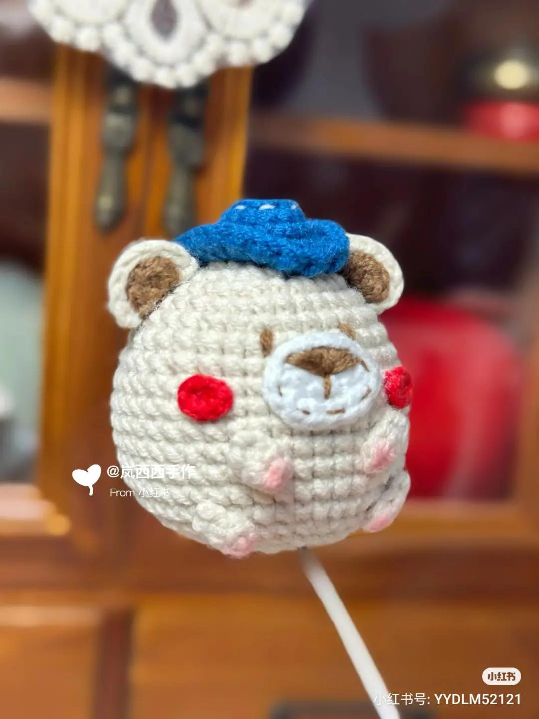 Cute Chubby Bear Amigurumi Crochet Pattern with Blue Hat