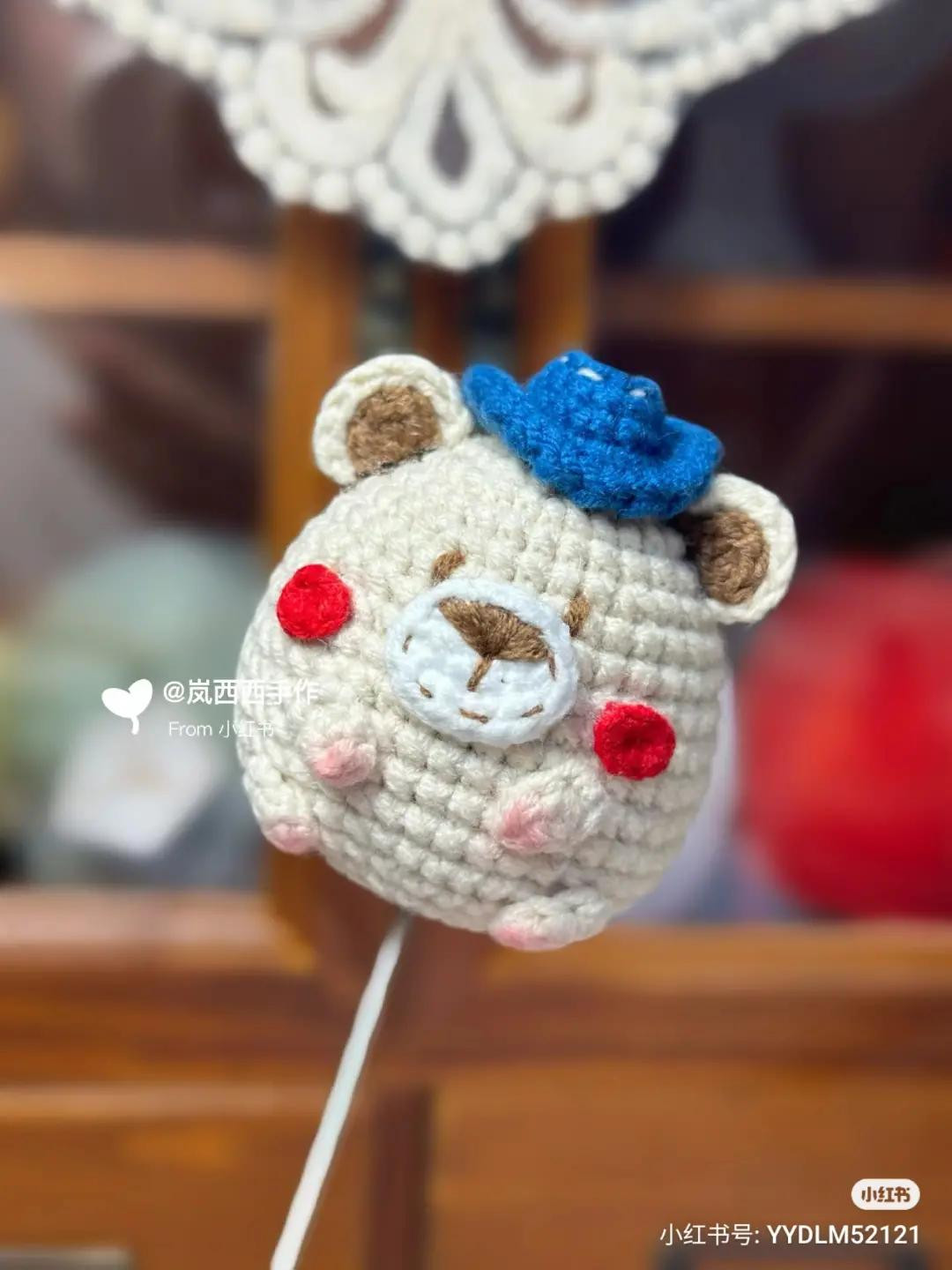 Cute Chubby Bear Amigurumi Crochet Pattern with Blue Hat
