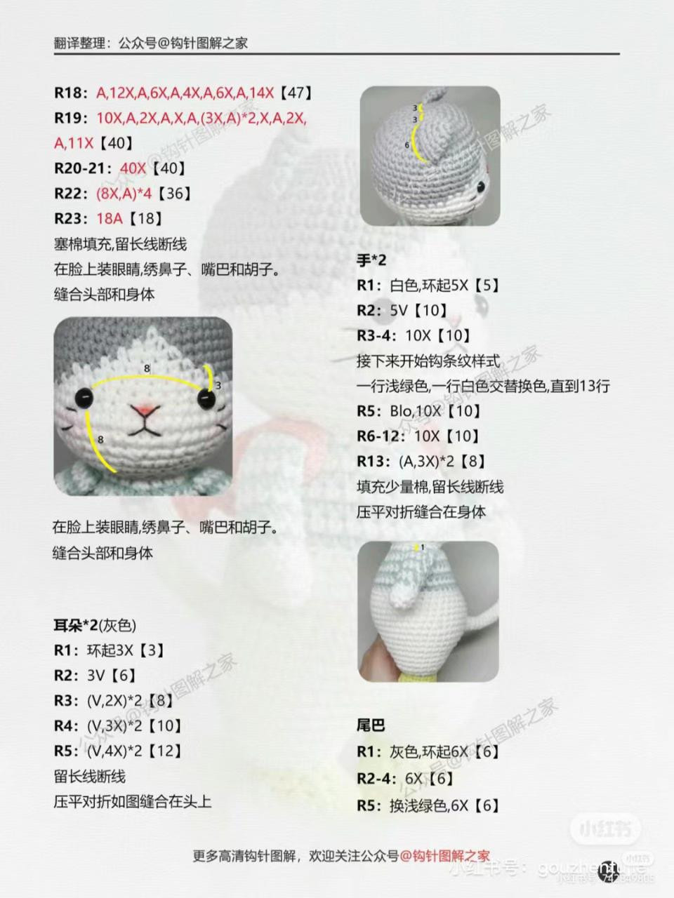 Cute Chubby Cat Amigurumi Crochet Pattern with Backpack