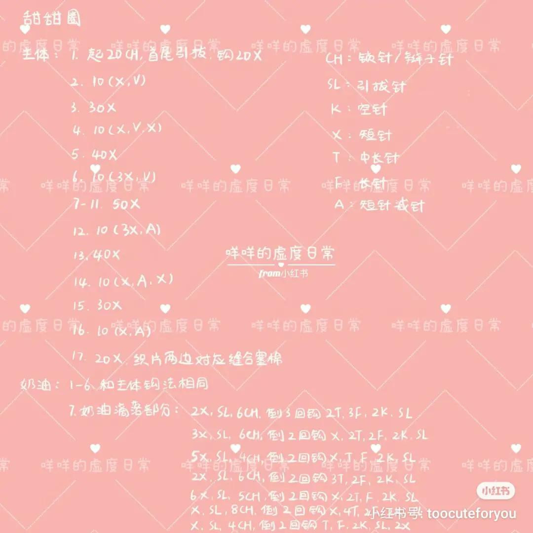 Cute Colorful Crochet Donuts Amigurumi Pattern Chart