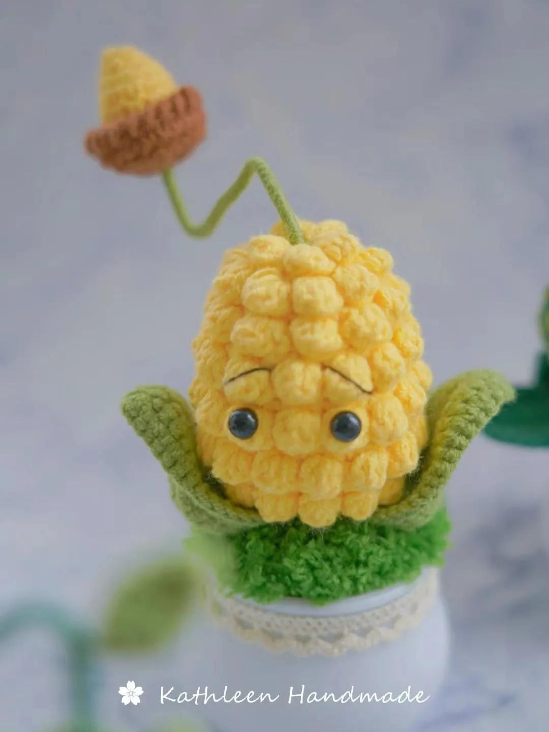 Cute Corn Pitcher Amigurumi Doll Free Crochet Pattern