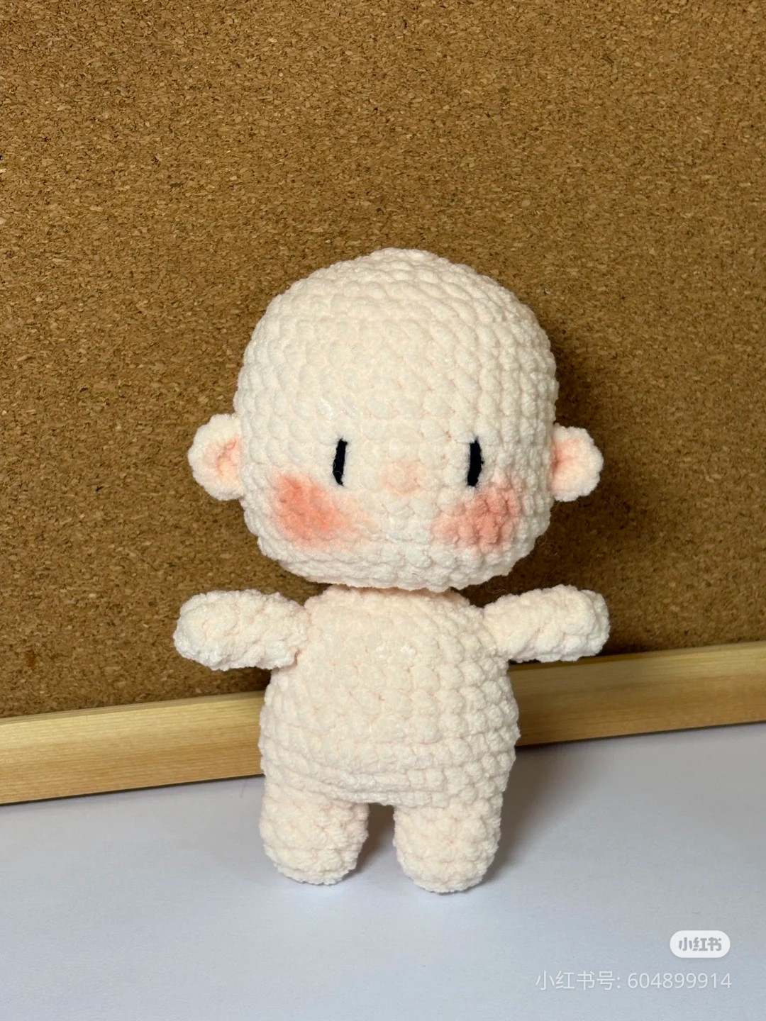 Cute Creamy White Crochet Baby Doll Pattern with Pink Cheeks