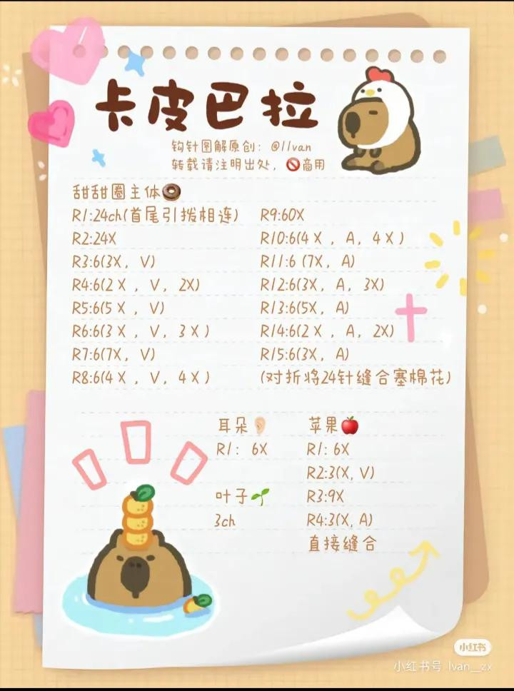 Cute Crochet Amigurumi Pattern: Cappuccino Bear and Burger Capybara Dolls